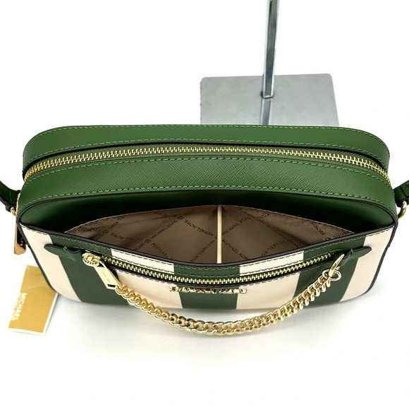 Michael Kors Large EW Zip Chain Xbody Crossbody Bag Fern Green Multi - Picture 8 of 11